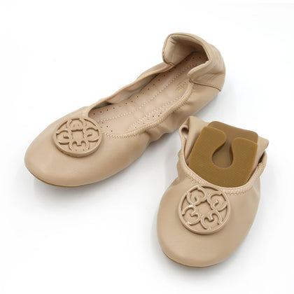 BeMe Ballerina Foldable Flat Shoes - Nude (MF054)