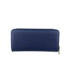 Mel&Co Saffiano-effect Double Zip-around Large Wallet With Wrist Strap - Navy