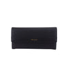 Mel&Co Saffiano-Effect Half Flap Long Wallet - Black