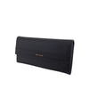 Mel&Co Saffiano-Effect Half Flap Long Wallet - Black