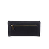 Mel&Co Saffiano-Effect Half Flap Long Wallet - Black