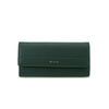 Mel&Co Saffiano-Effect Half Flap Long Wallet - Forest Green