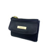 Mel&Co Saffiano Leatherette Front Flap Pocket Pouch With Keyring - Black