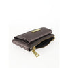 Mel&Co Saffiano Leatherette Front Flap Pocket Pouch with Keyring - Gun