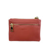 Mel&Co Saffiano-Effect Front Flap Pocket Pouch with Keyring Coral