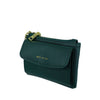 Mel&Co Saffiano-Effect Front Flap Pocket Pouch with Keyring Forest Green