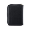 Mel&Co Saffiano Leatherette Bifold Side Zipped Compartment Wallet Black