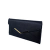 Mel&Co Saffiano Leatherette Envelope Clutch With Chain - Black