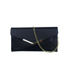 Mel&Co Saffiano Leatherette Envelope Clutch With Chain - Black