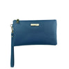 Mel&Co Saffiano Leatherette Wristlet Pouch Blue