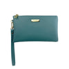 Mel&Co Saffiano Leatherette Wristlet Pouch Sea Green