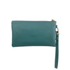 Mel&Co Saffiano Leatherette Wristlet Pouch Sea Green