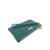 Mel&Co Saffiano Leatherette Wristlet Pouch Sea Green