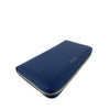 Mel&Co Saffiano-Effect Zip-Around Long Wallet Navy