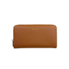 Mel&Co Saffiano-Effect Zip-Around Long Wallet Tan