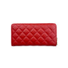 Mel&Co Quilted Zip-Around Wallet Red