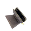 Mel&Co Saffiano Leatherette Bifold Zip Coin Card Wallet - Gun