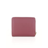 Mel&Co Saffiano Leatherette Bifold Zip Coin Card Wallet - Rose
