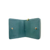 Mel&Co Saffiano Leatherette Bifold Zip Coin Card Wallet - Sea Green