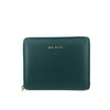 Mel&Co Saffiano-Effect Bifold Zip Coin Card Wallet Forest Green