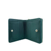 Mel&Co Saffiano-Effect Bifold Zip Coin Card Wallet Forest Green