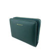 Mel&Co Saffiano-Effect Bifold Zip Coin Card Wallet Forest Green