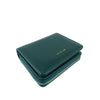 Mel&Co Saffiano-Effect Bifold Zip Coin Card Wallet Forest Green