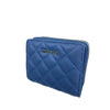 Mel&Co Quilted Bifold Snap Wallet With Zip-Around Compartment Ash Blue