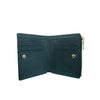 Mel&Co Saffiano-Effect Bifold Compact Snap Wallet Forest Green