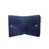 Mel&Co Saffiano-Effect Bifold Compact Snap Wallet Navy