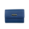 Mel&Co Saffiano Leatherette Half Flap Mid-Size Wallet Blue