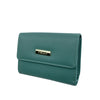 Mel&Co Saffiano Leatherette Half Flap Mid-Size Wallet Sea Green
