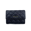 Mel&Co Quilted Tri-Fold Half Flap Wallet Black