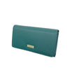 Mel&Co Saffiano Leatherette Tri-Fold Flap Large Wallet Sea Green