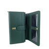 Mel&Co Saffiano-effect Tri-fold Flap Large Wallet - Forest Green