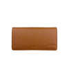 Mel&Co Saffiano-Effect Tri-Fold Flap Large Wallet Tan