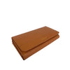 Mel&Co Saffiano-Effect Tri-Fold Flap Large Wallet Tan