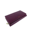 Mel&Co Saffiano-Effect Tri-Fold Flap Large Wallet Wine