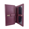 Mel&Co Saffiano-Effect Tri-Fold Flap Large Wallet Wine