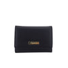 Mel&Co Saffiano Leatherette Tri-fold Wallet With Zipper Compartment Black