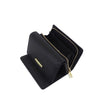 Mel&Co Saffiano Leatherette Tri-fold Wallet With Zipper Compartment Black