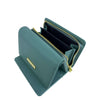 Mel&Co Saffiano Leatherette Tri-fold Wallet With Zipper Compartment Sea Green