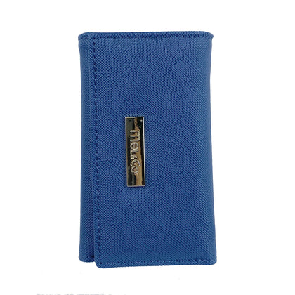 Mel&Co Saffiano Leatherette Basic Key Pouch Blue