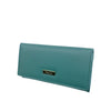 Mel&Co Saffiano Leatherette Basic Flap Long Wallet Sea Green