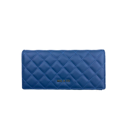 Mel&Co Quilted Basic Flap Long Wallet Ash Blue