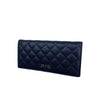 Mel&Co Quilted Basic Flap Long Wallet Black
