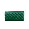 Mel&Co Quilted Basic Flap Long Wallet Green