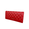 Mel&Co Quilted Basic Flap Long Wallet Red