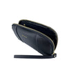 Mel&Co Saffiano-Effect Loop Handle Zip-Around Wristlet Pouch Black