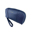 Mel&Co Saffiano-Effect Loop Handle Zip-Around Wristlet Pouch Navy